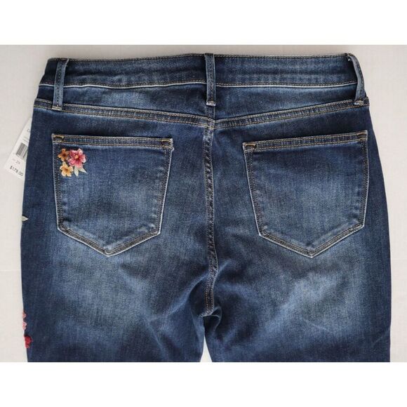 Driftwood xFree People Sz 29 Med. Wash Wyatt Floral Embroidered Bootcut Jeans - Picture 6 of 12